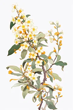 花朵秋天秋季桂花插画