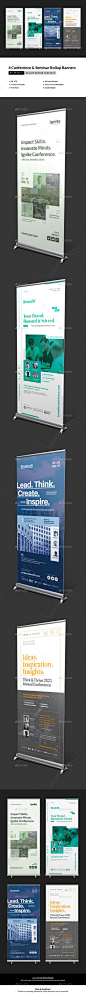 4 Conference & Seminar Event Roll-up Banners Templates  InDesign INDD. Download here: http://graphicriver.net/item/4-conference-seminar-event-rollup-banners/16011364?ref=ksioks: 