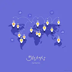 10款2.5D手绘卡通5G网络时代通讯移动互联网速AI矢量插画设计 - 平面素材下载