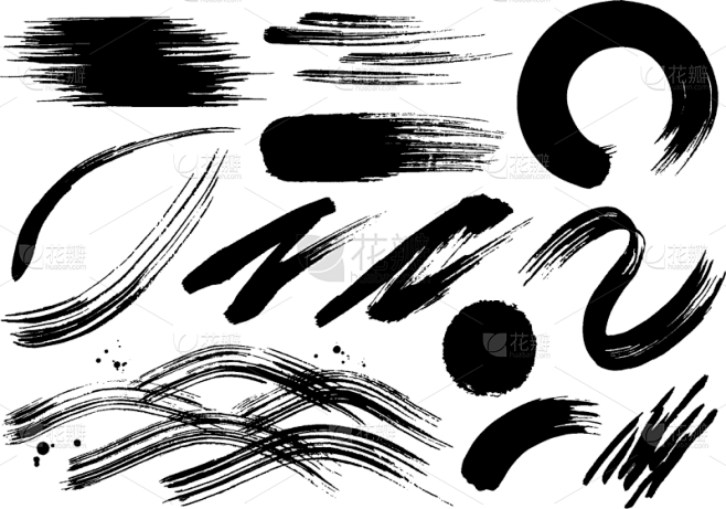 笔触,数字2,模板,粗糙的,草图,绘画插...