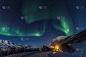 北极光,挪威,自然,水平画幅,欧洲北部,夜晚,雪,无人,阿尔塔,弗尹马尔克县