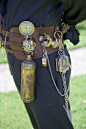 Steampunk accessory belt. Look at how realistic some of this is-- a spare air cansiter for low-pressure regions on an airship, for example.