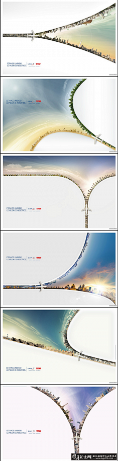 航空公司拉链创意广告设计 航空公司创意宣...