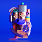 Character Illustrations : 3D Character Illustrations, Inspired by Picasso's Portrait Paintings. CRStudio OMARAQIL 