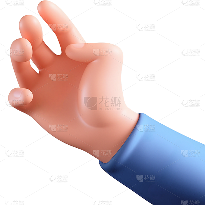 通用卡通感3D立体C4D手部手势元素素材