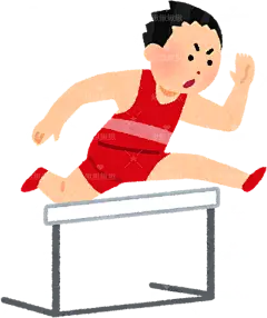 跨栏跑rikujou_hurdle_man2素材2手绘png儿童插画免扣素材