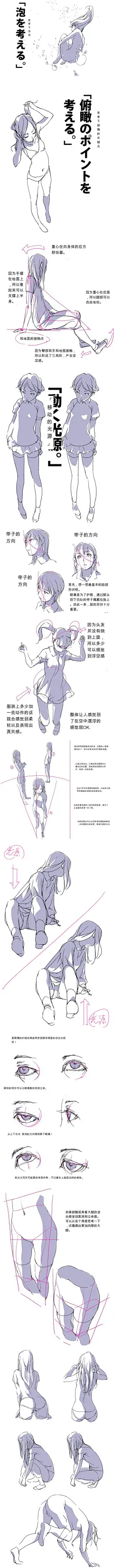 漫画人体动态线稿 光影表现 绘画姿态参考素材 手绘速写临摹素材