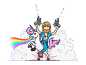 CHUCK NORRIS outline illustration icon vector horse boom explosion rainbow unicorn norris chuck 404