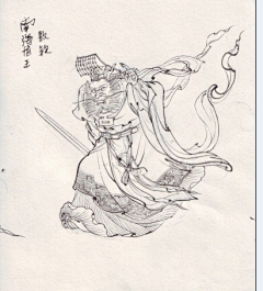 紫萌月采集到点墨中国：白描画（人物）
