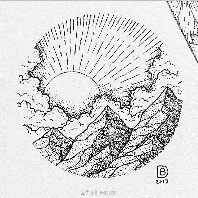 针管笔画风景~【插画师：Black an...