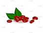Red kidney bean isolated on white background.