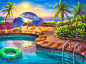 A Pool as slot game background
