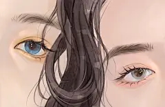 女生头像眼睛手绘水彩