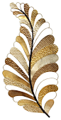 Cut-Out Leaf Wall Decor, Gold traditional-metal-wall-art