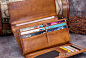 Genuine Leather Wallet Long Wallet Woven Wallet Purse For Men Women | EverHandmade