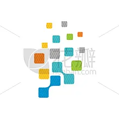 square spread pixel logo template design design