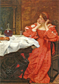 【油画】英国Edward Robert Hughes的唯美人物