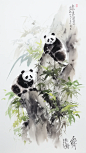 水墨熊猫