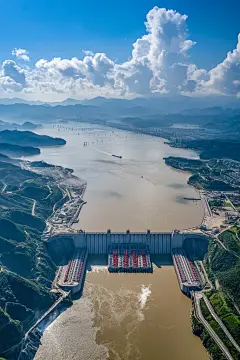 水坝构建景观图片