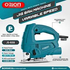 Mesin Gergaji Kayu Orion Jig Saw Machine Variabel Speed JS-65B. Mesin gergaji kayu yang memiliki power sebesar 600 Watt dengan mata gergaji yang sangat tajam sehingga dapat lebih memudahkan untuk memotong. Dengan tampilan yang sangat ekonomis sehingga mud