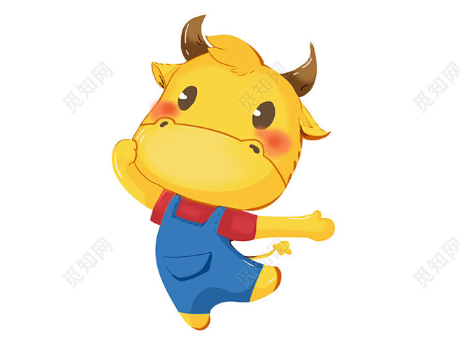 卡通手绘牛年插画素材