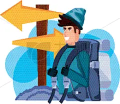 男人,木制,商务旅行,箭头符号,分离着色,人,行李,背包客,包,休闲