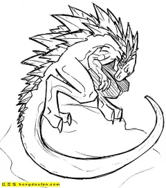 哥斯拉因其非凡的力量而在儿童中很受欢迎。我们创建了哥斯拉着色页，您可以免费打印供您的孩子绘画。让我们和著名的泰坦一起踏上新的冒险吧！哥斯拉是卡通、电影、漫画和游戏中的英雄，各个年龄段的孩子都喜欢它。这个着色页显示了一个全尺寸的哥斯拉，它似乎要去某个地方。也许它只是离开水去参观陆地，或者它正在散步。即使它的唯一目的是摧毁城市，但在这个页面上看起来很平静，所以它可能只是四处走动。
