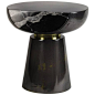 Ya Yo Liquid Metal and Resin Side Table with Marble Face and Brass Detailing For Sale