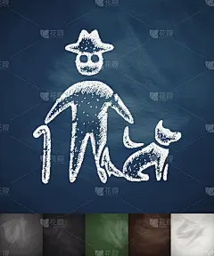 老人和狗的图标