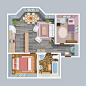 Architectural flat plan top view Free Vector