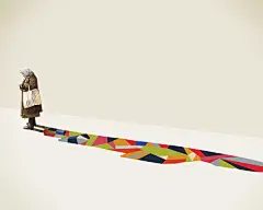 Jason Ratliff，印第安纳州自由设计师和插画家， 他创作的Walking Shadow插画作品通过将传统的注重细节的插画艺术与抽象的概念轮廓艺术相结合，向我们展示了纵然是修长黑暗的影子也可以变为如此充满乐趣和视觉效果的艺术。