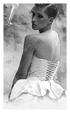Christophe Segura 青春人像插画欣赏 黑白 青春 素描 潮流 法国 人像插画 CG 