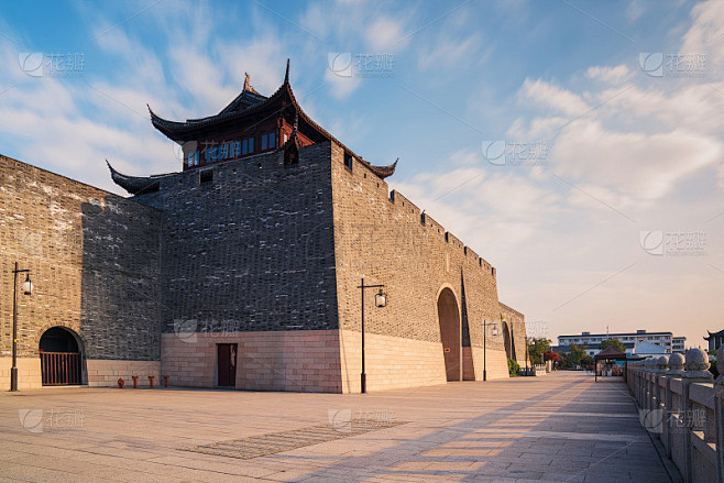 中国苏州古城墙与旅游景观