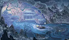 《镜花水月》 | 含绘画过程_昏晓__插画师作品_涂鸦王国gracg.com