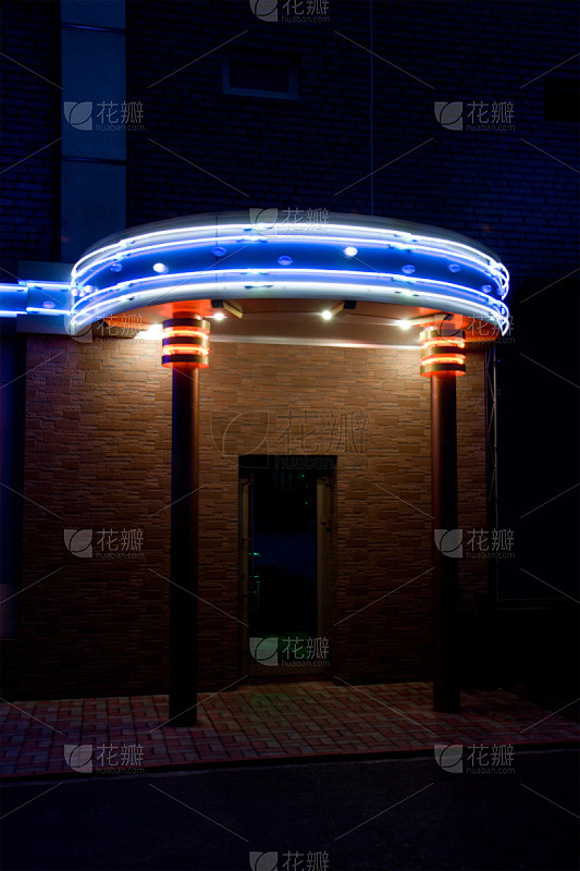 夜晚,大门,建筑物门,夜总会,正门,门,垂直画幅,门口,外立面