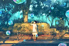『沫沫』动漫原创 插画手绘 二次元 少女 唯美 萌 