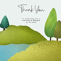 卡通手绘森林树林树木绿植自然风景海报插画