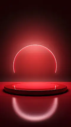 3D立体三维空间红色背景
