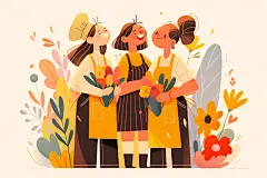 女神节职业女性节日插图