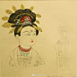                                                                                                         #工笔鱼儿说画# 常沙娜敦煌图案手稿1——头饰图案

常沙娜，这位“敦煌图案解密人”，以其多年对敦煌图案的分析与整理工作，将斑驳壁画上隐藏的精美图案萃取出来，诠释出古典艺术的精丽与繁华、优雅与时尚。

敦煌石窟壁画中描绘了众多人物形象，从身份上可分为佛教人物和世俗人物两大类。古代画工在刻 ​​​​..