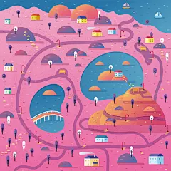 #优设每日推荐#之 周一 佳作推荐
推荐理由：来自伦敦的插画师Alex Mathers的一系列游戏插画地图，绚丽和谐的配色，又酷又美！
更多请戳：O网页链接
小编@胖子子杨- ​​​​