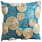 Eternity Aqua Blue Silk Throw Pillow Cover, 12x12 contemporary-decorative-pillows