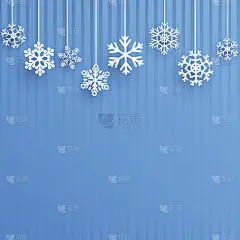 圣诞背景挂着雪花