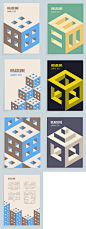 高端简约创意英文3d立体正方体建筑商业封面海报设计背景矢量素材-淘宝网