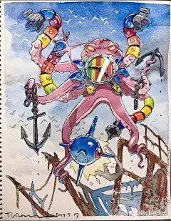 儿子你随便画，改不好算爸爸输，大神老爸又来了！ : 综合自：插画与品牌设计Thomas Romain是个动漫大师，法国人，居住在日本东京，曾参与过《水星领航员》、《宇宙浪子》等动漫制作，在圈内小负盛名。他有两个孩子，可能是因为父亲的基因，孩子们都喜欢画...