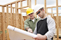 Wooden structure, planes, construction, workers