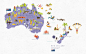 World Map : Full world map with all the countries and their capitals marked. People in national dresses, flags, plants, animals, birds, fish, food, activities and sightseeings are illustrated for each country.