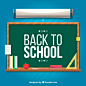 Back to school background with chalkboard Free Vector
