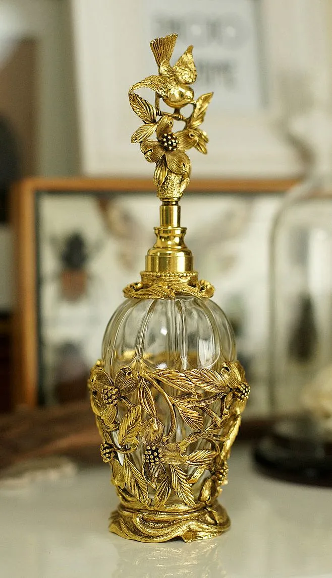 {美国} 1960s Vintage 24K鎏金 古董香水瓶 #古董#复古#@北坤人素材