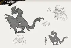 《怪物猎人》新怪物黑白线稿原画！-趣味世界-一起一起上 - 爱游戏，爱17173!